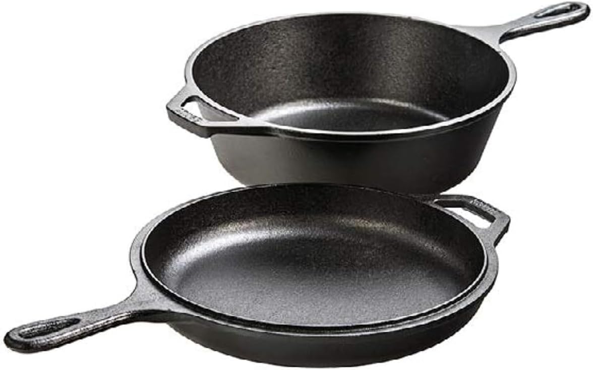 Cast Iron Skillet - 2'si 1 Arada Dökme Demir Tencere