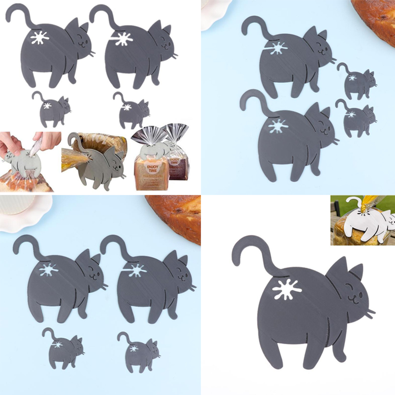 Kitchen Gadgets Novelty - 3D Baskılı Komik Kedi Ekmek Klip