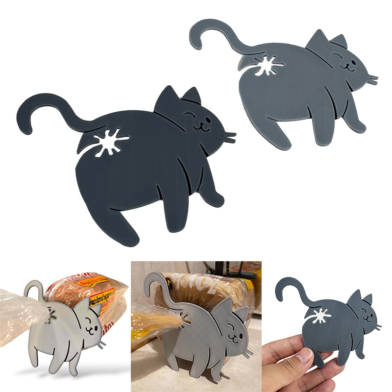 Kitchen Gadgets Novelty - 2 adet 3D Kedi Popo Ekmek