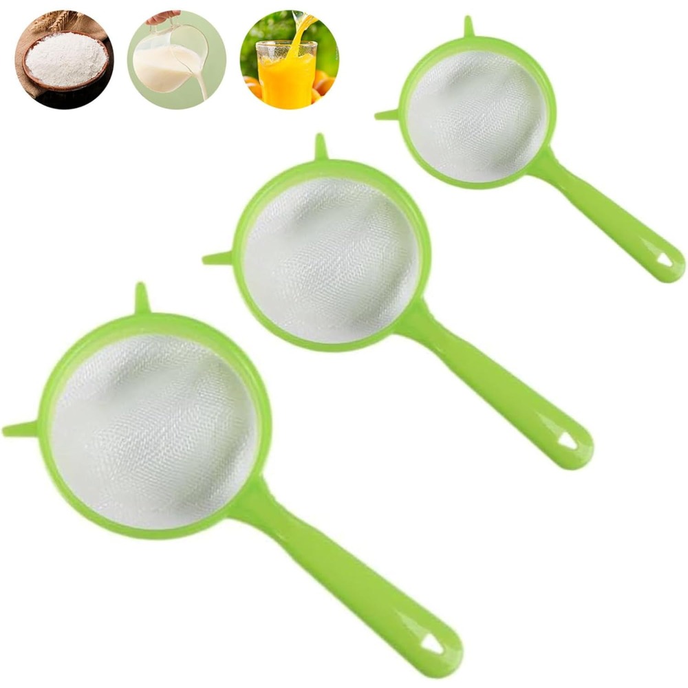 Kitchen Gadgets And Utensils - 3'lü Paket İnce Gözenekli Süzgeçler Mutfak