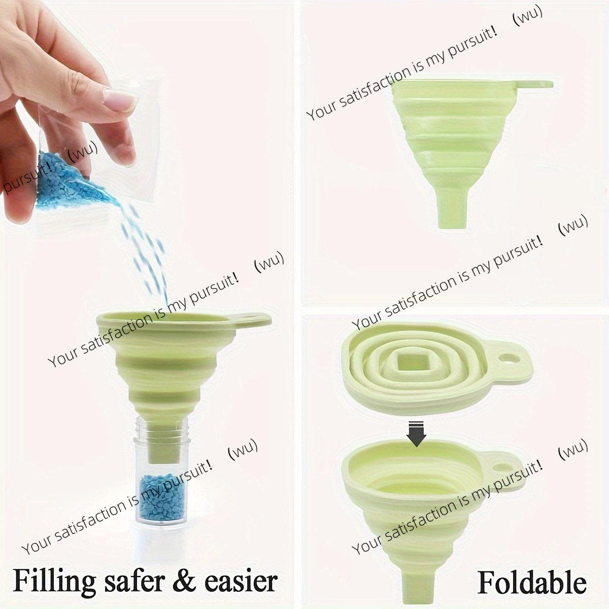 Kitchen Gadgets Novelty - Yenilikçi Silikon Katlanır Huni Teleskopik Uzun