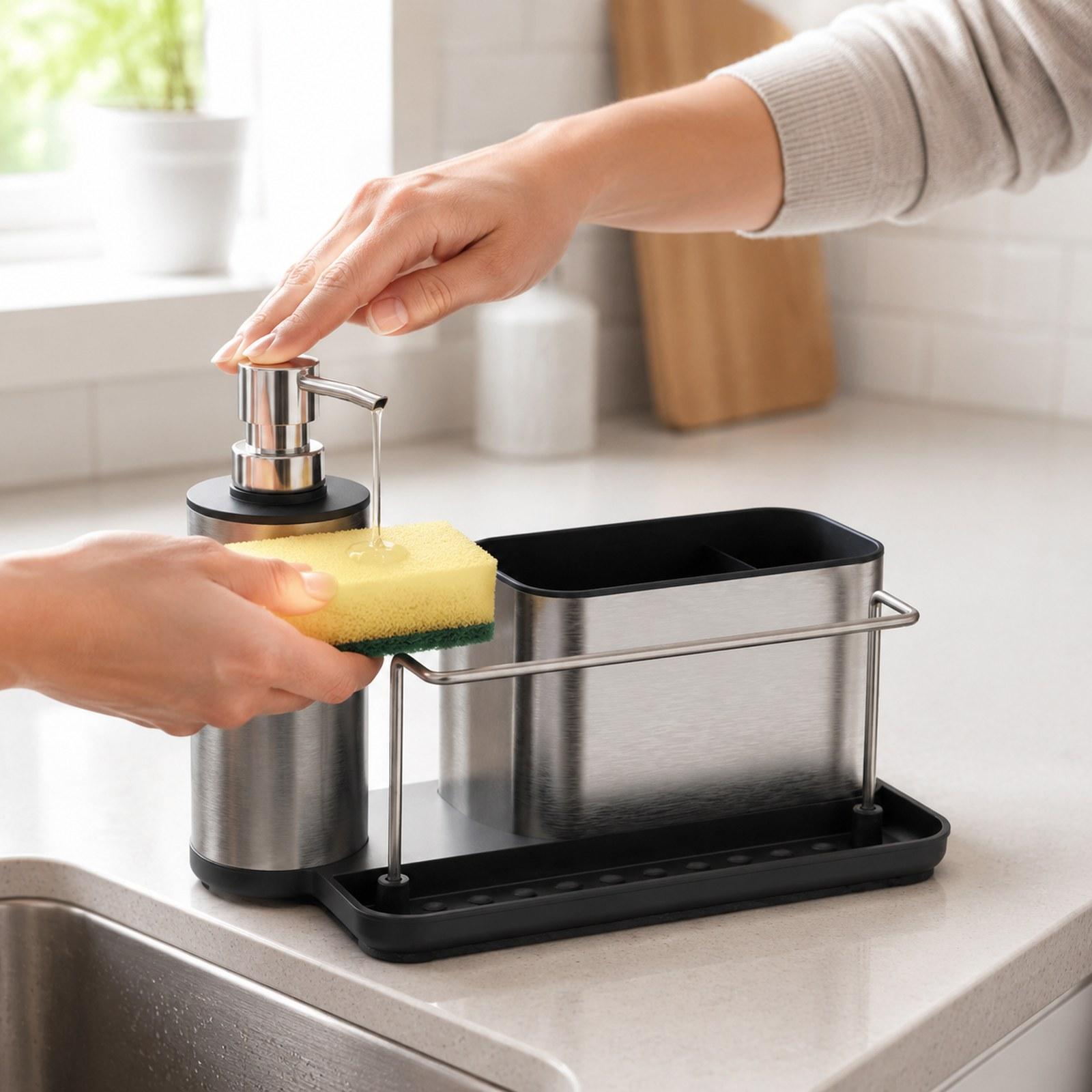 Mutfak Sabunluk, Sünger Tutucu - Kitchen Gadgets Dispenser Brush Holder incelemesi ve fiyatı