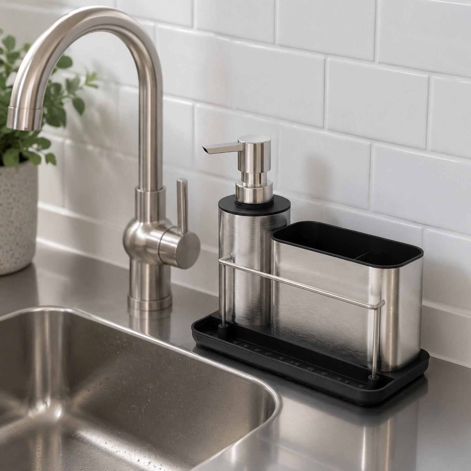 Mutfak Sabunluk Seti Fırça Sak - Kitchen Gadgets Dispenser Brush Holder incelemesi ve fiyatı